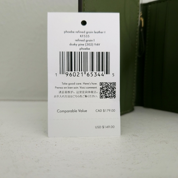 NWT Kate Spade Phoebe Refined Leather Card Case Wallet- Dusky Pine - Picture 5 of 5